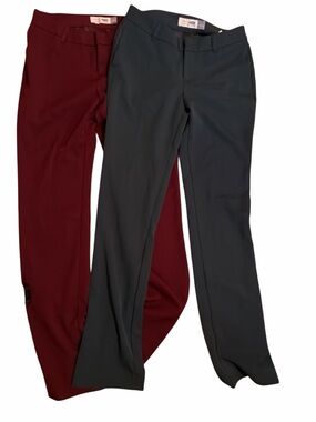 Women’s Tailored Dress Pants - Burgundy & Dark Green